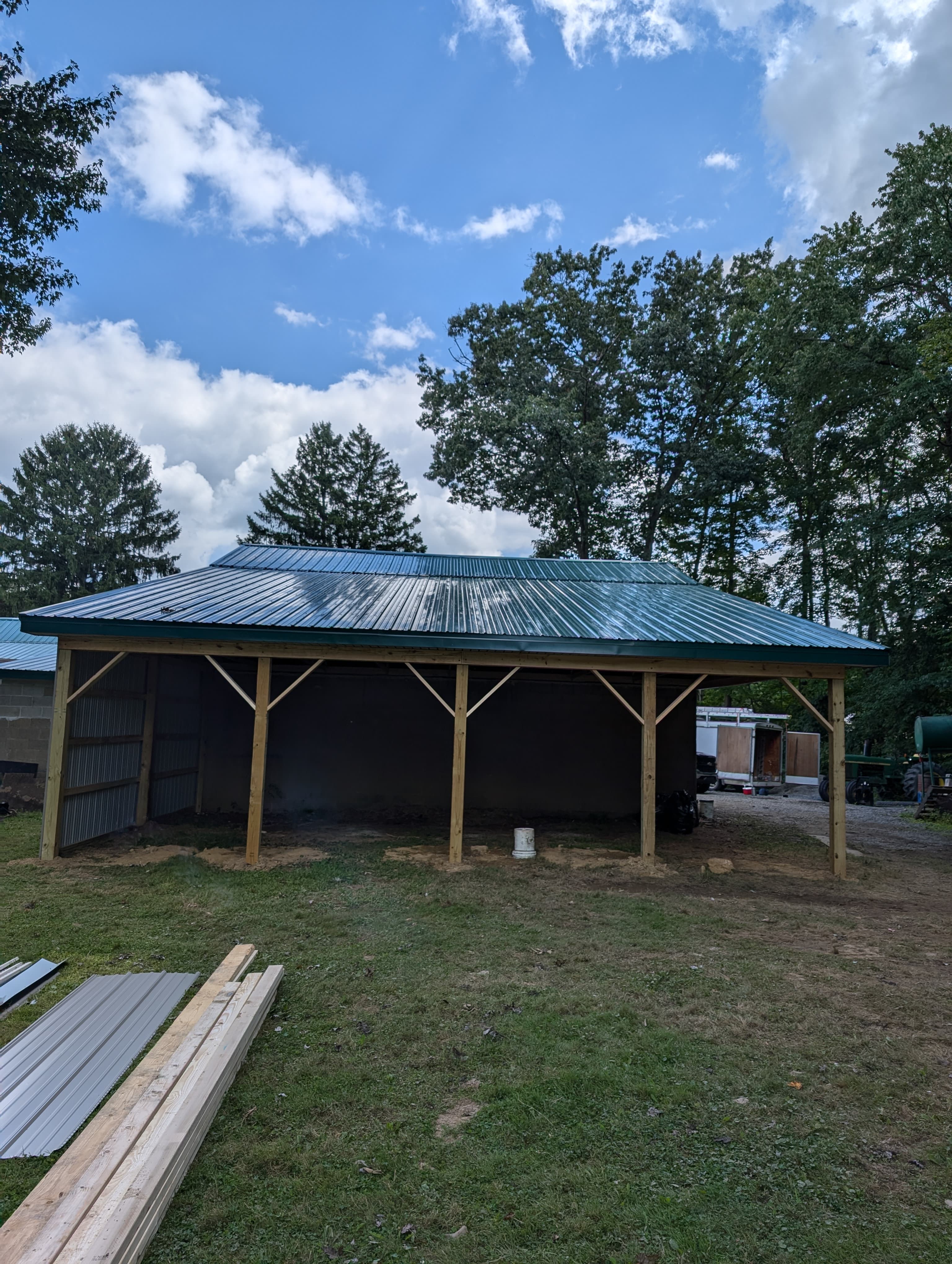 Large agricultural pole barn